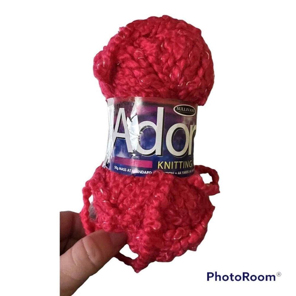 BAQ) Yarn Adora red skein‎ Pale Ruby 44 yards new crochet knit